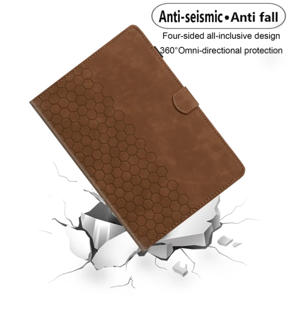 Honeycomb Embossed Leather Smart Tablet Case for Samsung Galaxy Tab A7 2020 — Keyboard Cases, Samsung