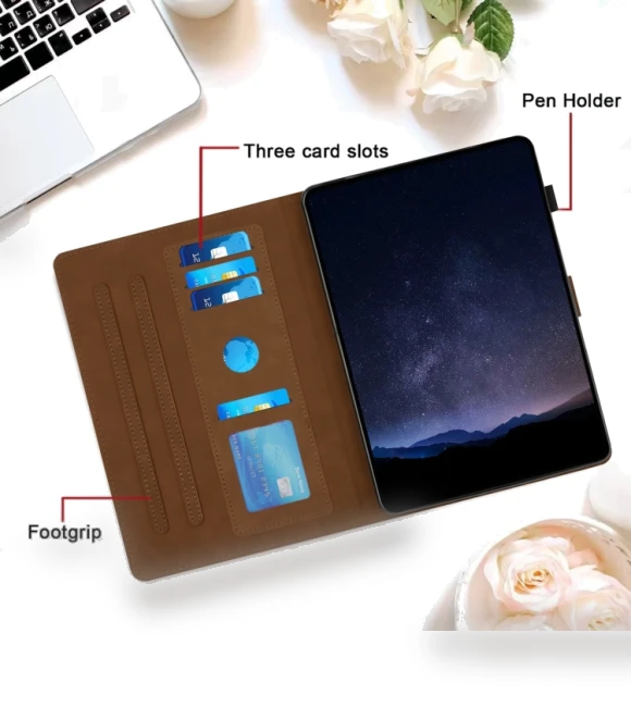 Honeycomb Embossed Leather Smart Tablet Case for Samsung Galaxy Tab A7 2020 — Keyboard Cases, Samsung