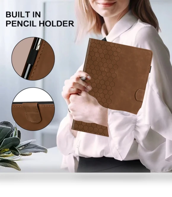 Honeycomb Embossed Leather Smart Tablet Case for Samsung Galaxy Tab A7 2020 — Keyboard Cases, Samsung