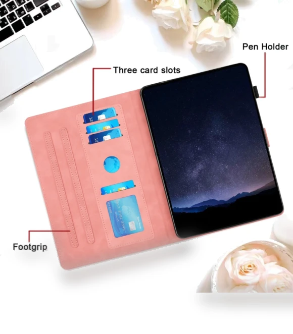 Honeycomb Embossed Leather Smart Tablet Case for Samsung Galaxy Tab A9 — Keyboard Cases, Samsung