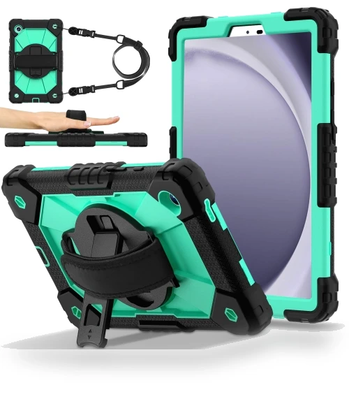 Silicone Hybrid PC Tablet Case with Stand and Shoulder Strap — Cases, Samsung