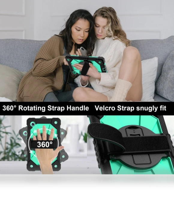 Silicone Hybrid PC Tablet Case with Stand and Shoulder Strap — Cases, Samsung