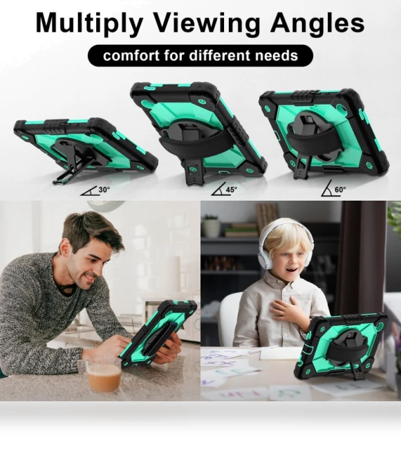 Silicone Hybrid PC Tablet Case with Stand and Shoulder Strap — Cases, Samsung