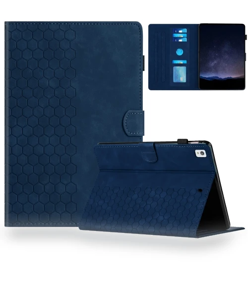 Honeycomb Embossed Leather Smart Tablet Case for Samsung Galaxy Tab S6 Lite — Keyboard Cases, Samsung