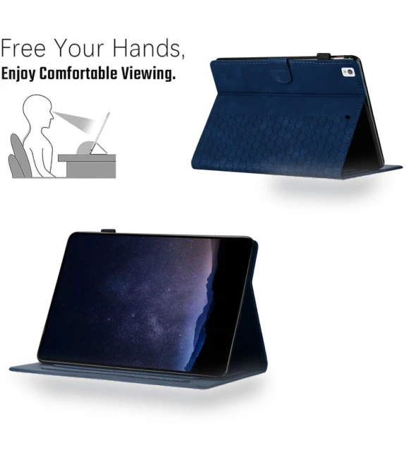 Honeycomb Embossed Leather Smart Tablet Case for Samsung Galaxy Tab S6 Lite — Keyboard Cases, Samsung