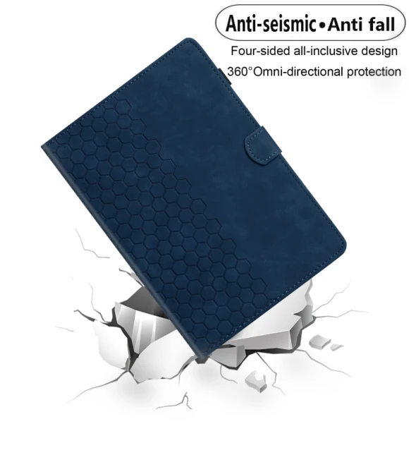 Honeycomb Embossed Leather Smart Tablet Case for Samsung Galaxy Tab S6 Lite — Keyboard Cases, Samsung