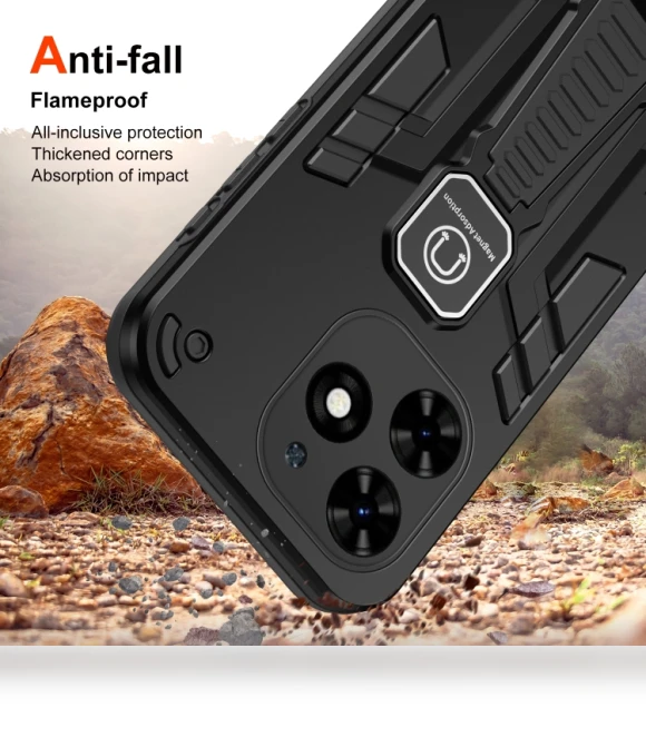 Shockproof Holder Phone Case for Tecno Spark 20C / Infinix Smart 8 — Basic Cases