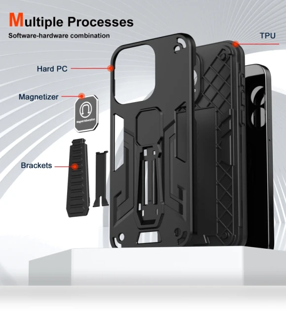 Shockproof Holder Phone Case for Tecno Spark 20C / Infinix Smart 8 — Basic Cases