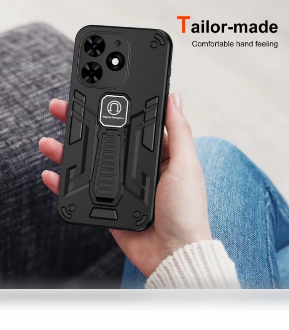 Shockproof Holder Phone Case for Tecno Spark 20C / Infinix Smart 8 — Basic Cases