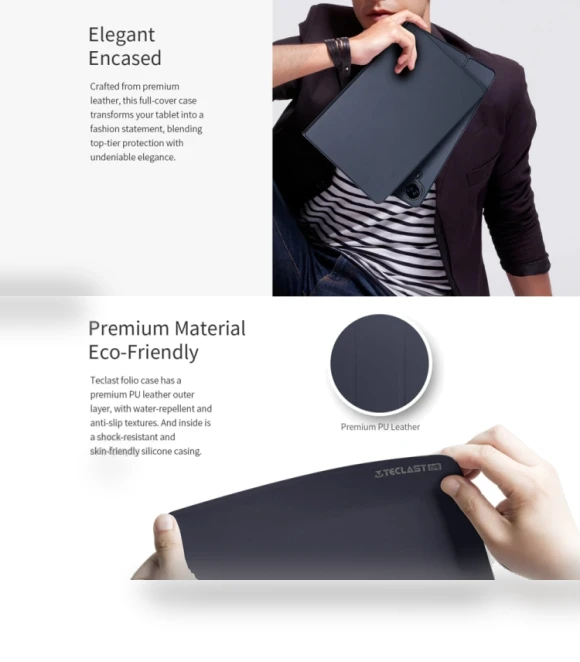 Anti-slip Texture Smart Tablet Leather Folio Case — Keyboard Cases, Teclast