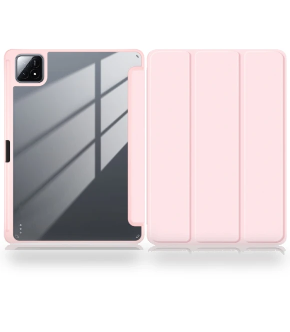 Acrylic 3-Fold Smart Leather Tablet Case for Xiaomi Pad 6S Pro 12.4 — Keyboard Cases, Xiaomi