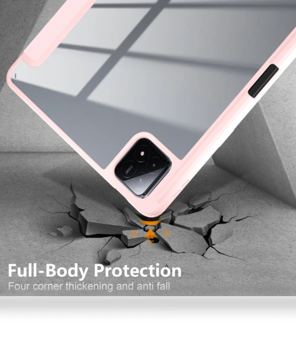Acrylic 3-Fold Smart Leather Tablet Case for Xiaomi Pad 6S Pro 12.4 — Keyboard Cases, Xiaomi