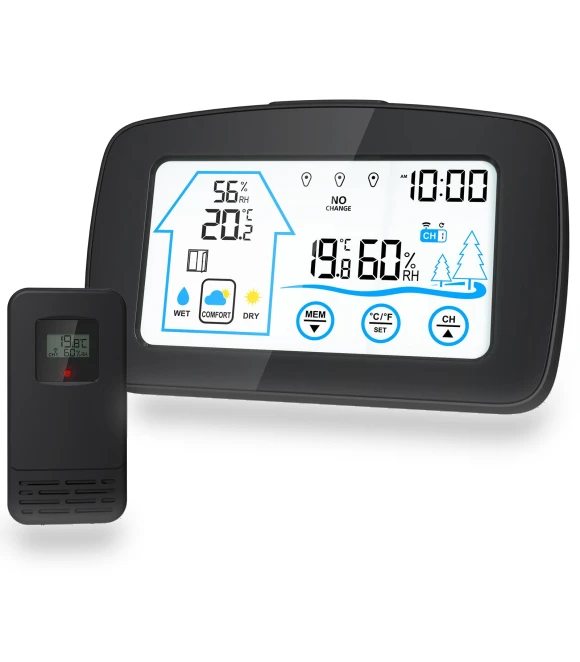 Digital Weather Station with Touch Screen and Backlight — Home Climate Control, TOMTOP JMS
