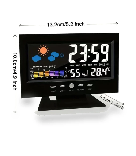 LED Alarm Clock with Weather Forecast — Alarms & Clocks, AI Supermarket