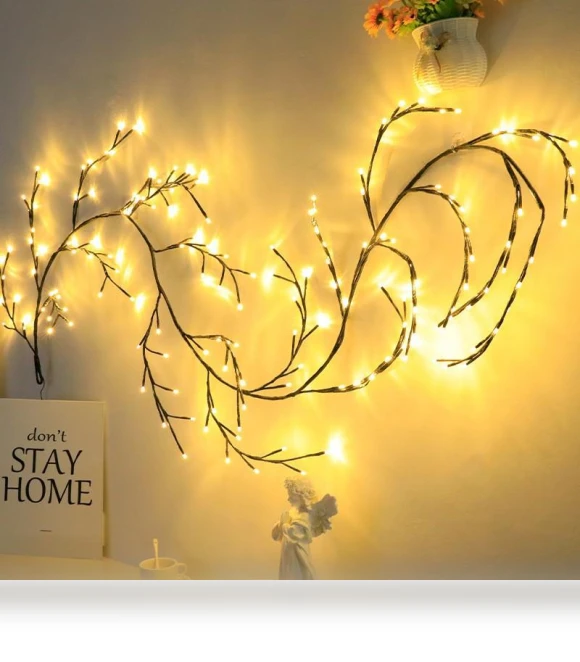 LED Rattan Vine Garland — String Lights, AI Supermarket