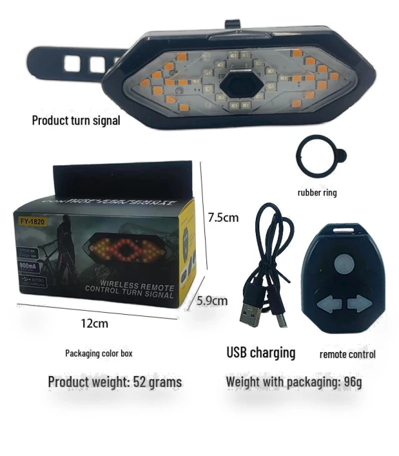 LED Rear Bike Light with USB Charging — Bike Headlights, AI Supermarket