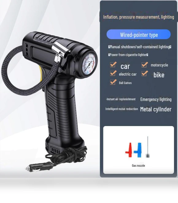 Portable Wireless Car Air Pump with Digital Display and Emergency Light — Inflation Devices, AI Supermarket