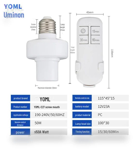 Screw-in E27 Socket with Wireless Remote Control and Timer Function — Smart Home Modules, Smarter than future