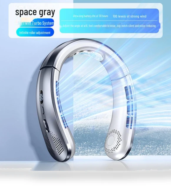 Silent USB Neck Fan with Rechargeable Battery — Portable Cooling Solutions, Perfect choice for your home