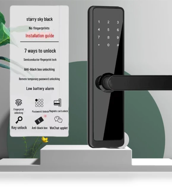 Smart Electronic Lock with Password and Fingerprint — Smart Home Security, Apex Gear