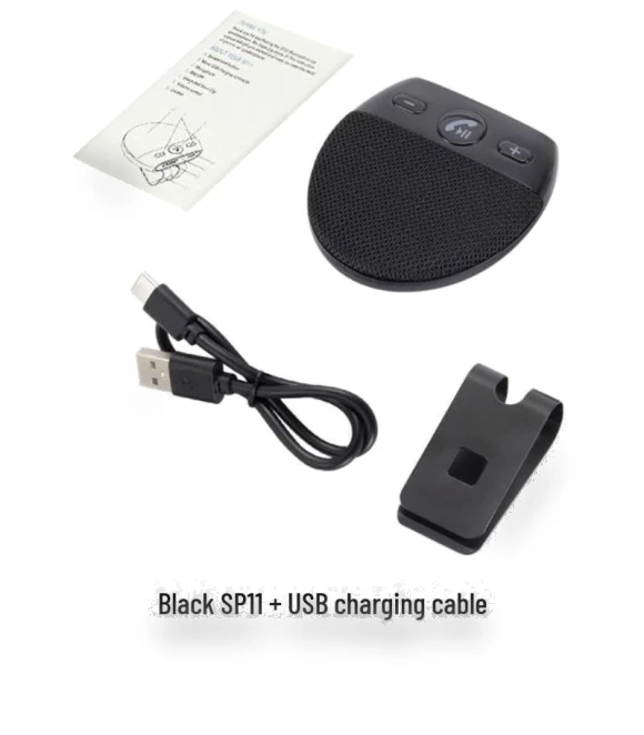 Bluetooth Car Kit with HD Voice and Sun Visor Speaker — Wireless Car Connectivity, AI Supermarket