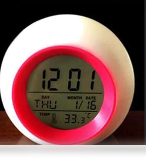 Colorful Round LED Digital Alarm Clock with Touch Control — Clocks, AKA005