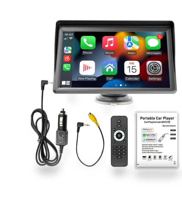 Universal 7-inch Car Radio with Wireless CarPlay and Android Auto — Stereo Receivers, Auto Launcher