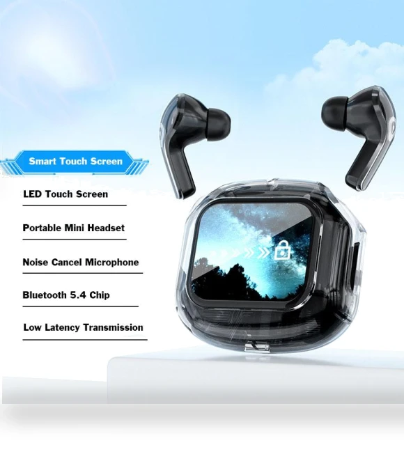 Wireless Smart Headphones with Touch Screen — In-Ear Headphones, Along Choice