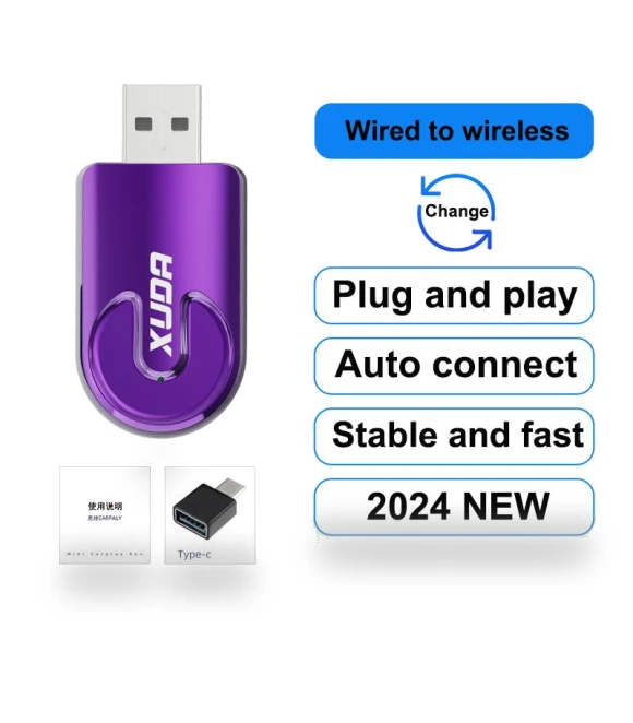 2-in-1 Wireless CarPlay Adapter — Stereo Receivers, Timeless Home