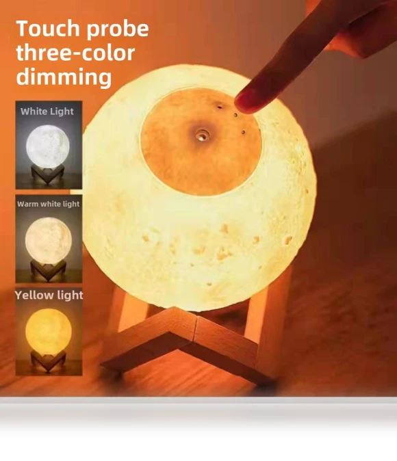 3D Moon Shape Air Humidifier with LED Night Light — Air Moisturizers, Pento Smart