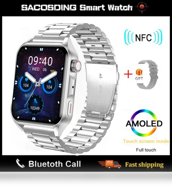 NFC Bluetooth Call Smartwatch with AMOLED HD Screen — Smartwatches, Tiktop2