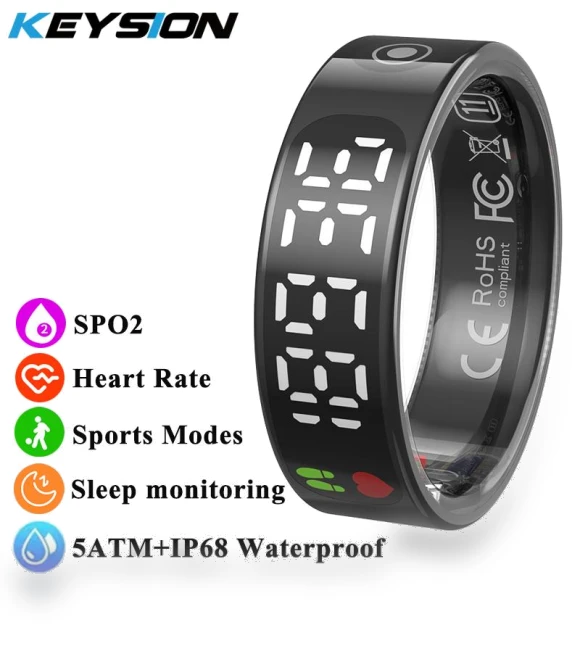 Smart Ring 5ATM Waterproof Health Tracker — Smart Rings, KEYSION