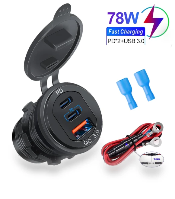 Waterproof Car Charger with PD3.0 and QC3.0 Ports — Chargers, Timeless Home