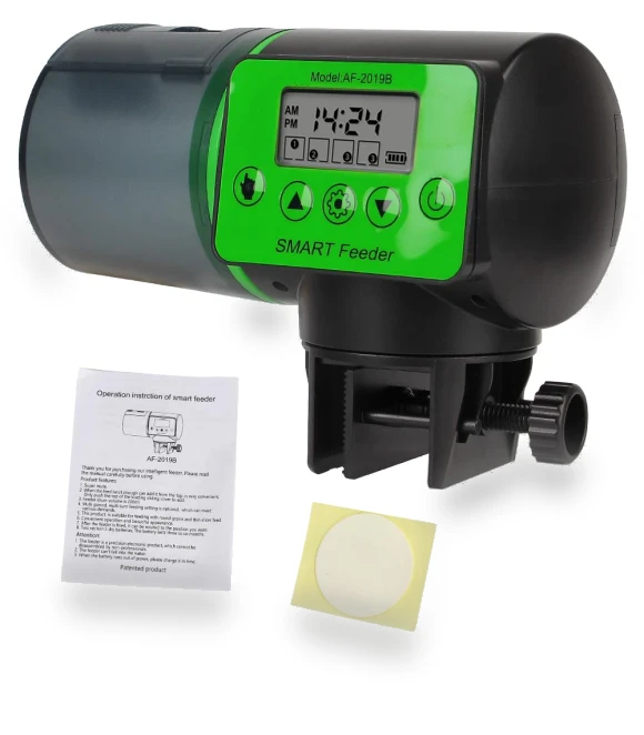 2-in-1 LCD Handheld & Smart 200ml Timer Fish Feeder — Feeders, Modern Home Furnishing