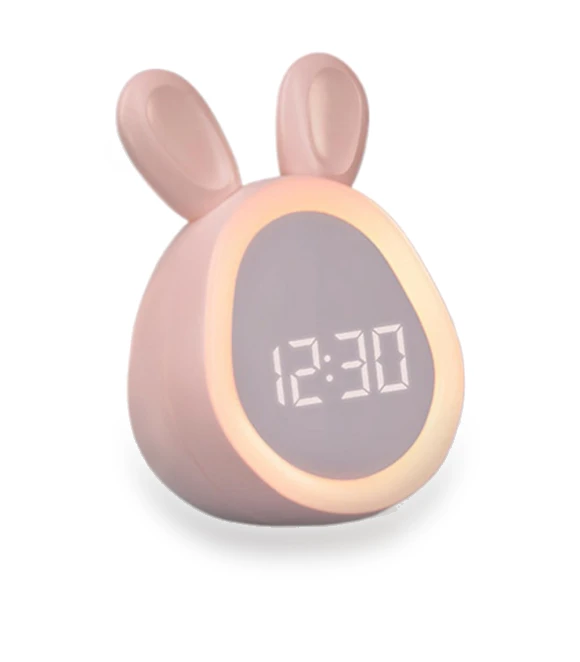 Cute Rabbit Alarm Clock with Night Light — Clocks, DC-HOME Textile