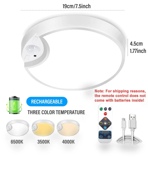 LED Touch Ceiling Light with Motion Sensor — Overhead Lighting, Modern Home Furnishing