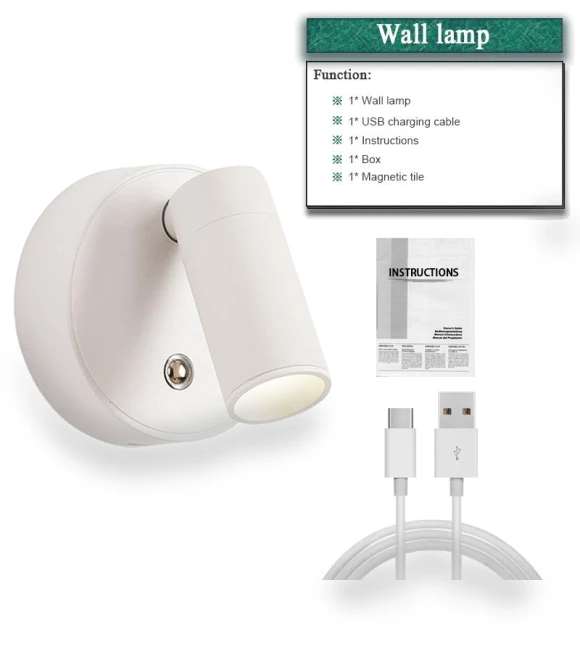 Magnetic Wall LED Desk Lamp with Touch Control — Desk & Table Lighting, DC-HOME Textile