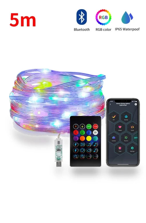 Smart Bluetooth RGB LED String Lights — String Lights, Modern Home Furnishing