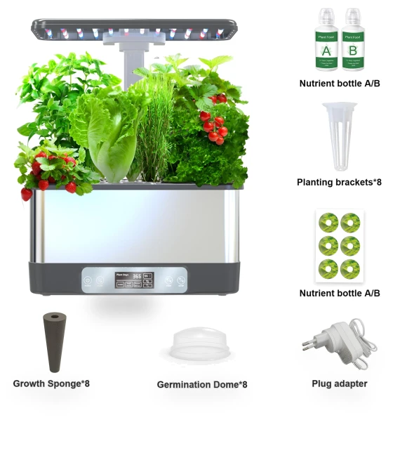 Smart Hydroponic System with LED Lighting — Germination Kits, yieryi Garden Tools