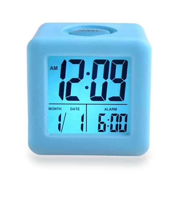 Square Silicone Alarm Clock with LCD Display — Alarms & Clocks, DC-HOME Textile