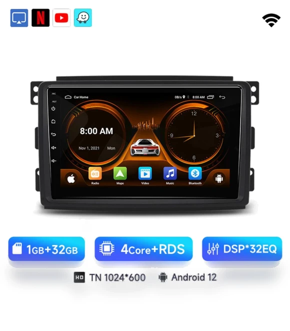 Car Radio with GPS, CarPlay, Android Auto — Stereo Receivers, JIUYIN