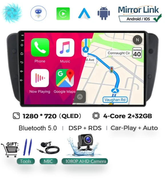 QLED Touchscreen Car Stereo with GPS Navigation — Stereo Receivers, AutoSphere