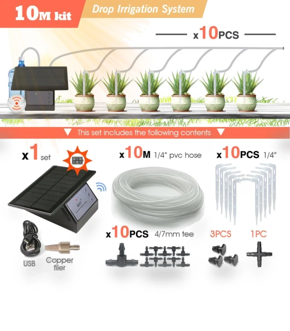 Solar Power Timer Smart Drip Irrigation System — Controllers, COOKING-MALL