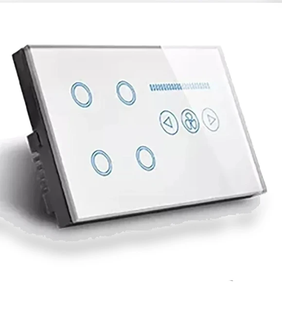Switch Fan Speed Interruptor Wifi Smart Light 4Gang Glass Touch Sensor Panel — Ceiling Fan Wall Controls, Melery