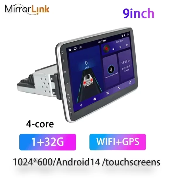 1din Android14 9/10 inch Universal Car Stereo Radio with Rotatable Touch Screen — Stereo Receivers, AutoSphere