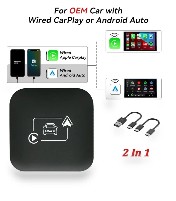 4 in 1 Smart Carplay AI Box Wireless Adapter — Stereo Receivers, Dream Garage