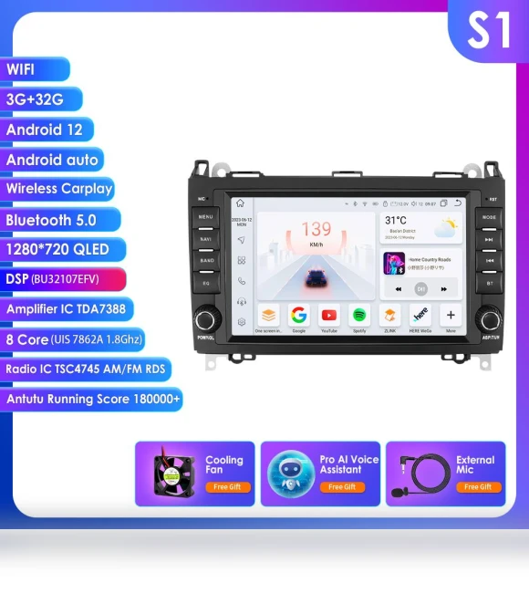8-inch Car Stereo with Wireless CarPlay and Android Auto — Stereo Receivers, OSSURET