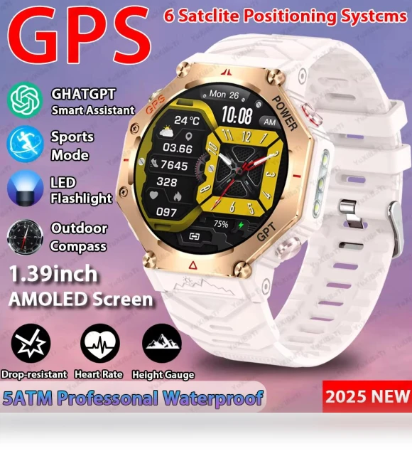 AI Assistant Smartwatch with GPS and Military Sports Design — Smartwatches, Carrefour