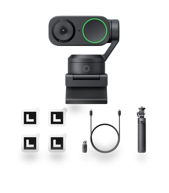 AI Gesture-Controlled PTZ 4K Webcam with Tripod — Camcorder Accessories, Insta360