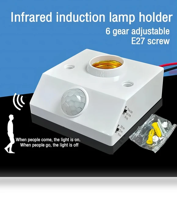 Automatic Human Body Infrared Sensor Lamp Holder with LED Bulb — Courtesy Lamp, Yongkomo